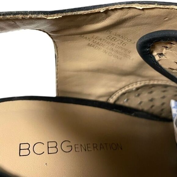 BCBG Generation Leather Open Toe Block High Heels Women’s size 5 - Picture 5 of 5